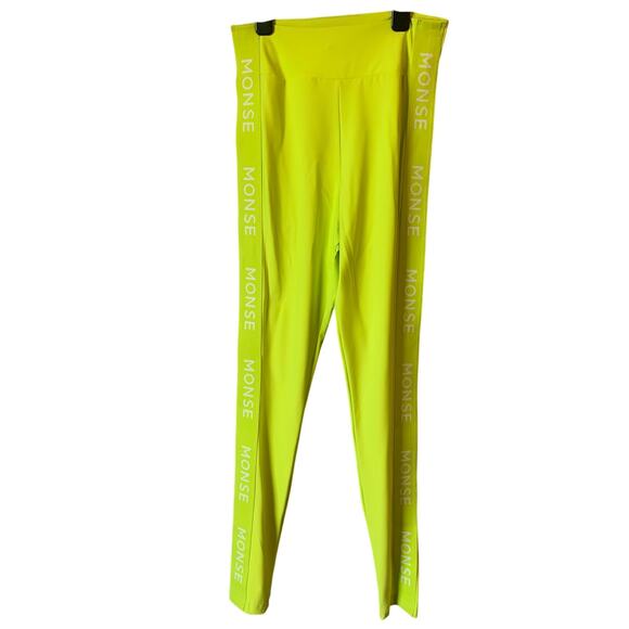 Monse Womens S Side Logo High Waisted Athletic Work Out Athleisure Leggings 99 - Picture 1 of 13
